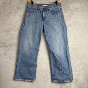 Levis Low Loose Wide Leg Jeans Medium Wash Blue W31 L30 Casual Y2K A5566-0005